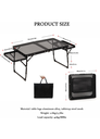 Folding camping grill table with mesh desktop