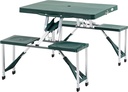 PORTABLE ALUMINUM FOLDING PICNIC TABLE WHITE CHAIR